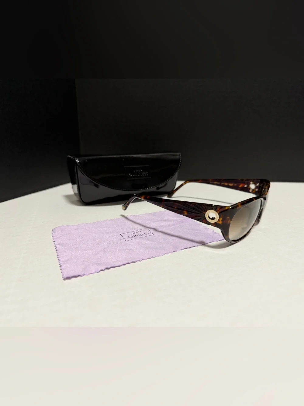 LuluGuinness Women's Tortoiseshell Cat-Eye Sunglasses with Brown Gradient Lenses